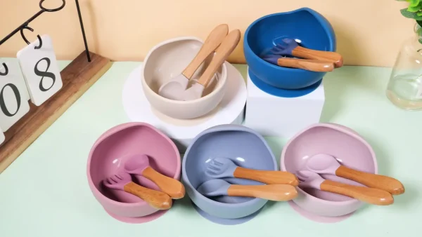 Silicone Baby Feeding Bowl Set